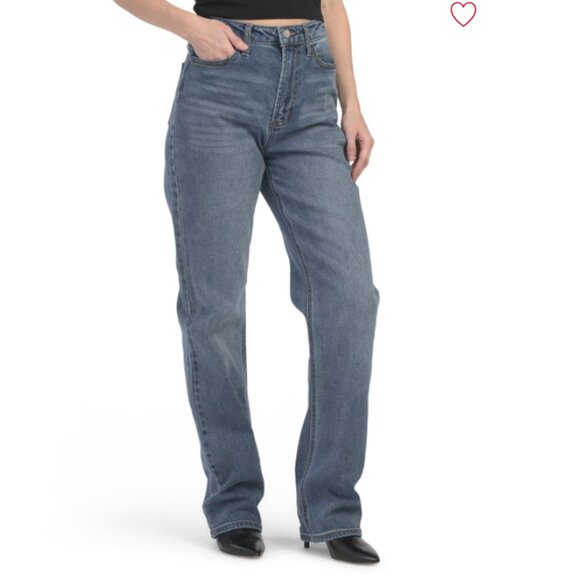 NEW LOVE FIRE Baggy Straight Jeans in medium for women 725 1j8 - Picture 1 of 4